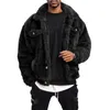 Wintermantel Einfarbiger Plüsch Einfache Flauschige Herrenjacke Hip-Hop-Stil Wintermantel 220813