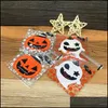 Opakowanie prezentowe 100pcs Halloween samoprzylepny torba do cukierka plastikowe herbatniki DH6LI