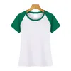 T-shirt fai-da-te T-shirt manica Raglan da donna personalizzate con il tuo logo stampato T-shirt da donna in tinta unita in bianco OEM con immagine grafica e stampa di testo HFCMT005