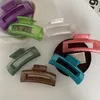 New Creative Korean Large Size Square Hollow Jelly Hair Clip Simple Temperament Pearlescent Shark Clip For Woman Girls