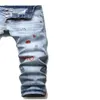 Men's Jeans Summer Men's Denim Pants Printing Trousers Micro-elastic Mid-waist Youth Casual Blue Cottonropa Hombre Pantalones HombreMen'