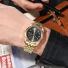 Nouvelle mode marque de luxe montres hommes 2021 doré plein acier Quartz montre-bracelet pour hommes Date affaires horloge Relogio Masculino