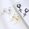 Star Hoop Stainless Steel Star Earring Polaris Dangle Hoop Earring Stars Charm Earrings For Men Women Jewelry