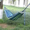 Single Hammock 200x100cm Total Length 290cm Load 260lb Cotton Canvas Hammock for Patio Porch Garden Backyard Lounging Outdoor and Indoor