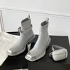 The New chunky platform lug Enkellaarzen leren schoenen band korte laars blokhak Chelsea Martin laarsjes heavy duty luxe designer merken voor damesBoots35-41zise