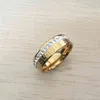 hop Hip uomo ragazzo design Top Quality Stravagante 18K 8mm Anello Oro Argento Anelli in acciaio inossidabile Moda Donna Gioielli da sposa Lady P248O