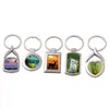 DIY Sublimation Blank Heart Keychains Thermal Transter Round Rectangle Photo Frame designer keychain for woman man key rings Silver Lovers Keychains Jewelry Gift