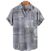 Гавайская мужская рубашка с коротким рукавом с открытым воротником с одним пуговицей