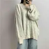 Winter Sweater Women Casual Thick Autumn Vneck Oversize Sweater Pullover Warm Chic Female Loose Knitted Basic Sweaters Pull 210412