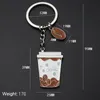 Keychains Painting Coffee Beans Mugs Metal Key Ring Men Women Car Chain Barista Company Promotional Gifts Enek22