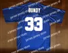 Nieuwe Al Bundy #33 Polk High Men's voetbalshirt getrouwd met kinderen die blauw witte S-3XL hoge kwaliteit hebben genaaid