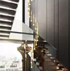 Lustre de lâmpada de pingente para escadas de iluminação escada moderna loft stairwell villa lustro decoração home loft