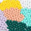 LOFCA 12mm 100pcs Silicone Beads Round Teether Baby Nursing Necklace Pacifier Clip Oral Care BPA Free Food Grade Colorful 220815