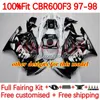 Honda CBR600FS CBR600 CBR 600 F3 FS CC 95-98 142NO.151 600FS 600CC 600F3 CBR600F3 95 96 97 98 CBR600-F3 1995 1996 1996 1997 1997 1998注射フェアフェアリングブラックフレームのOEMボディ +タンク