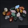 Pendant Necklaces Pendants Jewelry 5Pcs Mix Color Natural Stone Skl Shape Agts Charms For Women Diy Je Dhevz