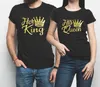 Kadın T-Shirt Onu Kral Ve Kraliçe Gömlek Kadın Estetik Giysi Eşleştirme Aşk Çiftler Tişörtleri Çift Tees Severler Mektup 2022 XL