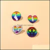 Épingles Broches Amoureux De Bijoux Arc-En-Cœur Lettres Rondes Épingles Unisexe Alliage Émail Amour Cercle Badges Accessoires Européens Pour Sacs Chapeaux Swe