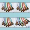 Pendant Necklaces Pendants Jewelry 6Pcs Handmade Murano Gold Sand Lampwork Glass Necklace Art Glaze Mticoloure Leaf Pend Dhjhs