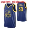 Jersey Basketball30 Stephen Curry Plein cousu pour hommes