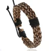 Очарование браслетов Cibocibo винтажный плетенный кожаный браслет Men Простые браслеты панк -пульсара подарки для Fawn22