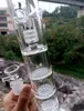 19 inch Clear 7mm Thick Glass Water Bong Hookahs with Honeycomb Filters and Tire Perc Smoking Pipes for Female 18mm Joint
