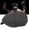 Berets Men vintage boina sboy chapéu de lã oito painéis tweed pico cegos padeiro boina capsberets