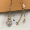 Korean Style Diamonds Pendant Necklaces Unisex Heart Shaped Elegant Necklace Personality Trendy Full Rhinestone Necklaces