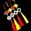 Colgantes de borlas con nudos chinos, cápsula porta monedas con anillo de almohadilla, colección de monedas, regalo de decoración colgante para el hogar y el coche