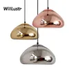 Modern Mouth Blown Glass Pendant Lamp Creative Plated Rose Gold Silver Suspension Light Hotel Restaurant Cafe Counter Lighting