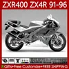 Bodywork Kit For KAWASAKI NINJA ZXR 400 CC ZX4R ZXR400 White grey ZX-4R 91 92 93 94 95 96 138No.171 Body ZX 4R ZXR-400 1991 1992 1993 1994 1995 1996 400CC 91-96 OEM Fairing