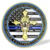 Overige Kunsten en Ambachten Thin Blue Line Police Souvenir Challenge Coin Police Officer039s Prayer Peacestichter Coins US Flag Gold Pla8969043