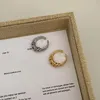 Alyans Goth Altın Gümüş Renk Dokunma Knot Kadınlar için Kpop Ring Adam Parmak Mücevher Partisi Aksesuarları Anilloweding