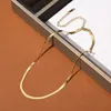 Kendou Double Snake ósseo colar de corrente de titânio nicho de aço simples design de jóias versáteis de jóias