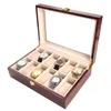 Bekijk dozen Cases 10 slots luxe mode dames huis houten doos topkwaliteit opslag voor mannen horloges 200802-14