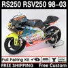 Body and Tank cover For Aprilia RS-250 RSV RS 250 RSV-250 RS250 RR RS250R 98 99 00 01 02 03 4DH.19 RSV250 98-03 RSV250RR 1998 1999 2000 2001 2002 2003 Fairing Kit orange black