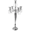 Dekoration Metal Silver/Gold Plated Candle Holders 5 Arms Stand Pillar Candelabra Wedding Decoration Table Centerpiece Candlestickr Imake371
