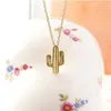 Fashion Whole Choker Necklace Minimalist Desert Prickly Pear Cactus Plant Pendant for Women Party Gift314i