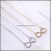 ペンダントネックレスペンダントジュエリー925 Sterling sier Cubic Zirconia Infinity Love Necklace gold sie for for for for high quality we