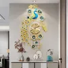 Väggklockor -Stilsklocka vardagsrum påfågel dekorativ hemmamod personlighet kreativ kinesisk stil europeisk lyxklockvägg