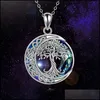 Pendant Necklaces Pendants Jewelry Tree Of Life Cremation Urn Necklace Keepsake Ashes Hair Memorial Locket Circle Crystal Drop Delivery 20