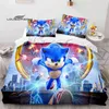 Cartoon Sonic Devet Cover Pillowcase Boy Kid Teen Girl Girl Covers Set Set King Queen Twin Comforter Sets