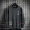 Spring Autumn Mens Sweatshirt rund hals kinesisk bläck målning element tröjor lösa mode japanska streetwear män hoodie 220816