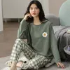 Women's Sleepwear Spring Autumn Women Sleep Lounge Pajama Long Sleeved Pajama Se 220823