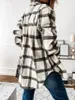여성 긴 슬리브 격자 무늬 재킷 가을 겨울 대형 코트 2020 패션 느슨한 아웃복 빈티지 우아한 탑 스트리트웨어