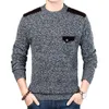 Men's Sweaters Winter Korean Fashion Knitted Sweater Men O Neck Casual Knitwear Man Pullover Thick Warm For Slim Grey BlueMen's Olga22