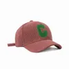 C handduk broderi kvinnor baseball cap vinter hatt grön corduroy förtjockar män för kvinnlig snapback kpop tillbehör bqm189