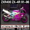 Kit de carpodo para kawasaki ninja zxr-400 zx 4r Cowling zxr 400 cc 400cc feting 12dh.112 zx-4r zxr400 91 92 93 94 95 96 ZX4R 1991 1992 1993 1994 1995 1996 1996 1996, rosa cor de corpo, rosa 93,