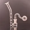 Adaptateur d'arc de buse de narguilé en verre en gros avec trou concave J-crochet concave type de tube de pistolet eau dab rig bong avec brûleur à mazout mâle de 14 mm ou bol de tabac