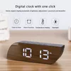 Horloge miroir numérique LED veilleuses température fonction Snooze alarme s USB Table bureau décor à la maison utilisation de la batterie 220426