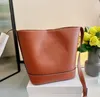 Designer Lady Bucket Bag Multicolor Leather verstelbare schouderriem met één schouderzakken eenvoudige massieve kleur pendelende vrouwen kruislichaam portemonnee